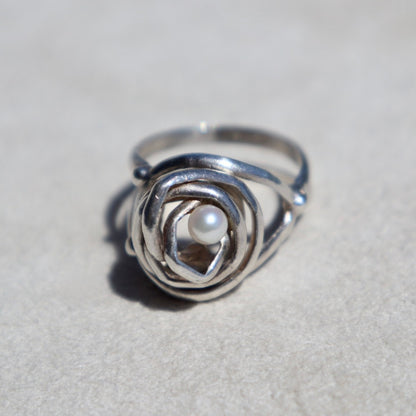 Nested Pearl Sterling Silver Ring