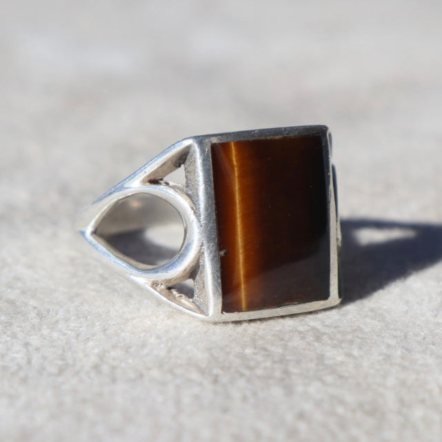 Tiger’s Eye Signet Style Ring