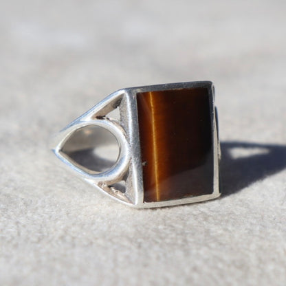 Tiger’s Eye Signet Style Ring