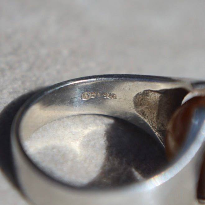 Modernist Tiger’s Eye Marble Ring