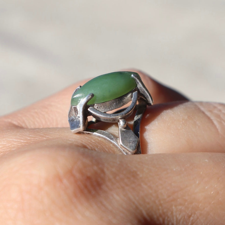 Art Deco Style Nephrite Ring
