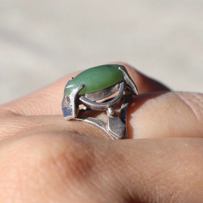 Art Deco Style Nephrite Ring