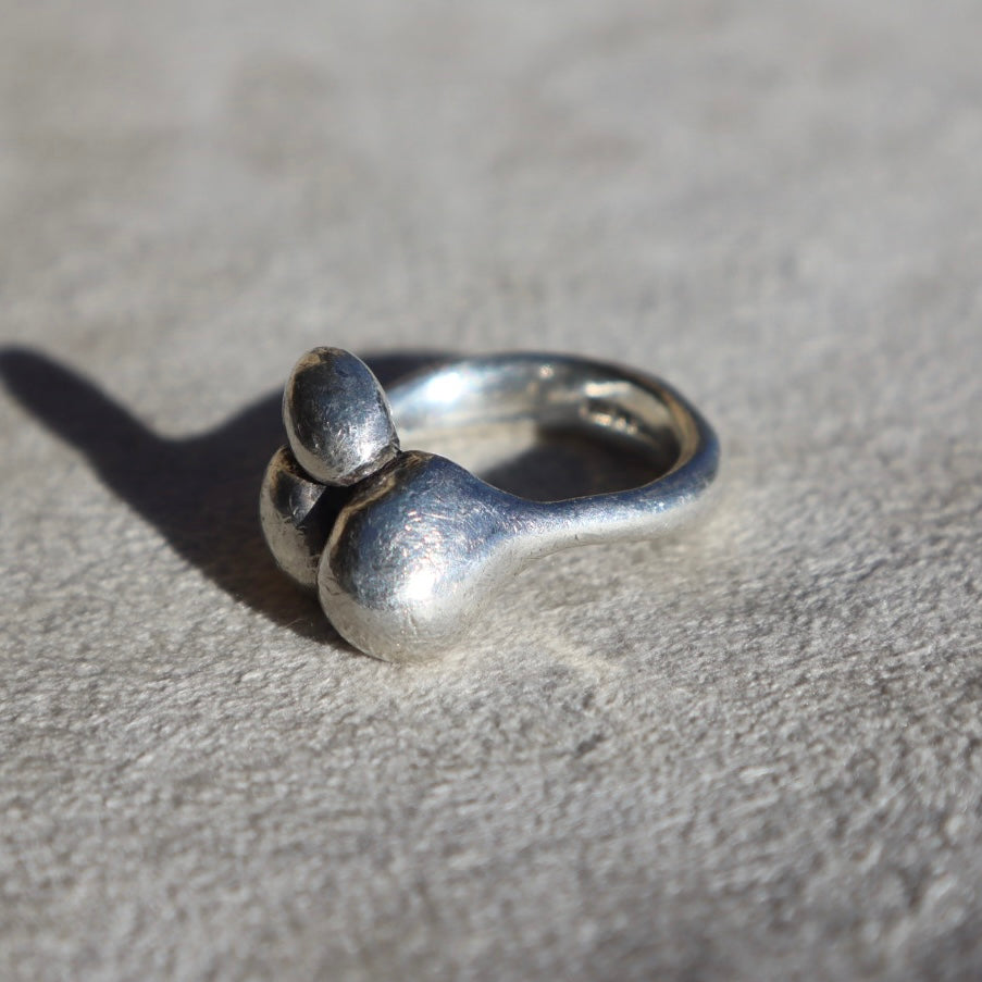 Organic Sterling Silver Bubble Ring