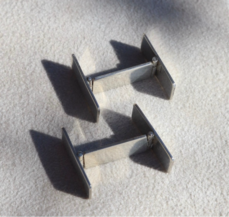 Minimalist Sterling Rectangular Cuff Links