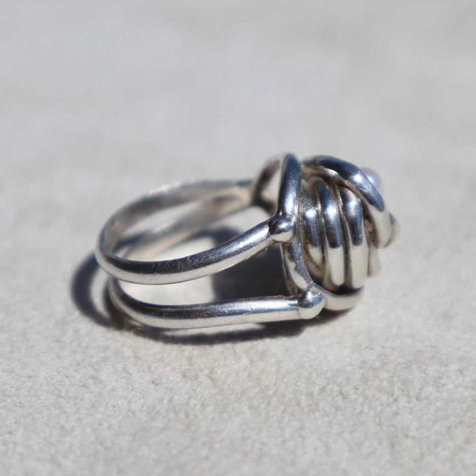 Nested Pearl Sterling Silver Ring