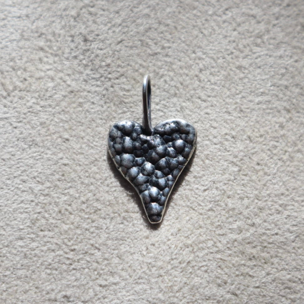 Sterling Silver Brutalist Heart Pendant