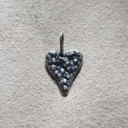 Sterling Silver Brutalist Heart Pendant