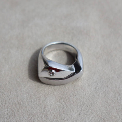 Chunky Modern Assymetrical X Ring