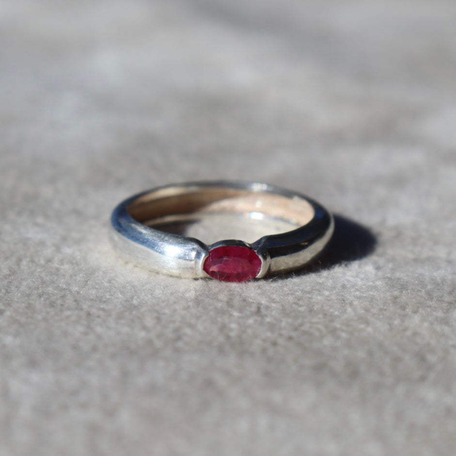 Minimalist Sterling Ruby Band