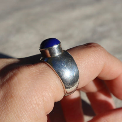 Chunky Sterling + Lapis Lazuli Ring