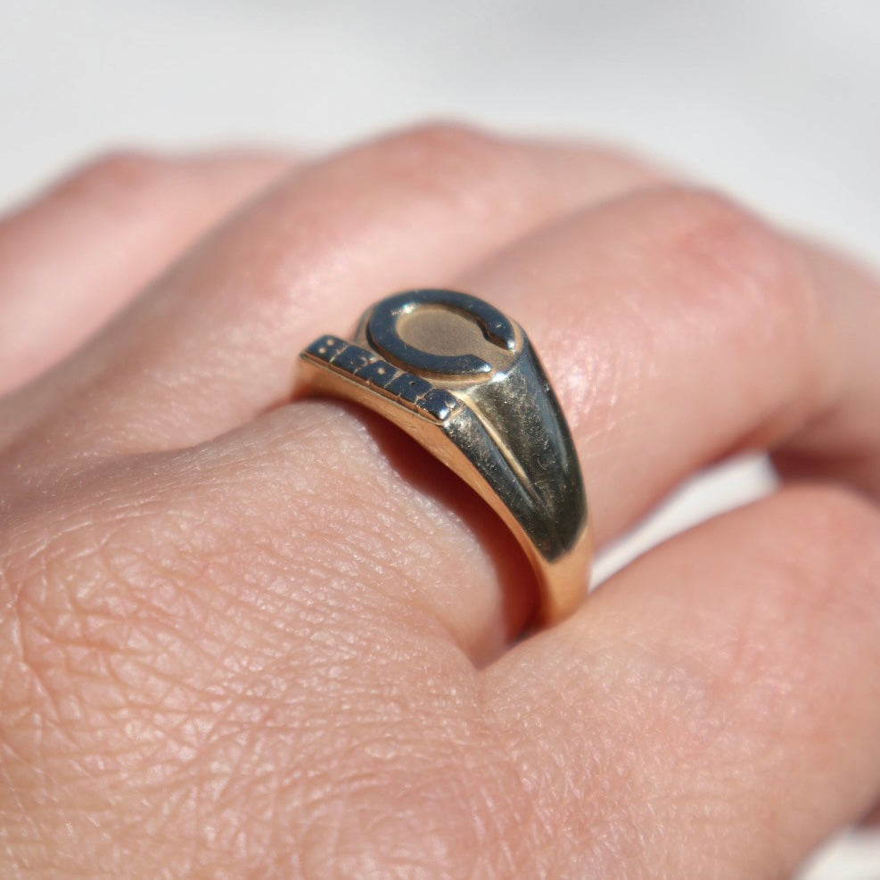 Gold Chicago Bears Signet Ring