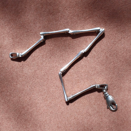 Chunky Silver Bar Link Bracelet