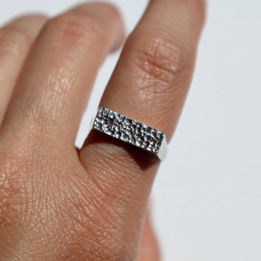 Hammered Signet Ring