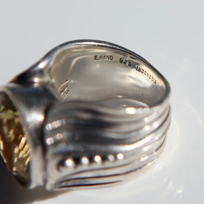 Heavy Sterling + Lemon Quartz Statement Ring