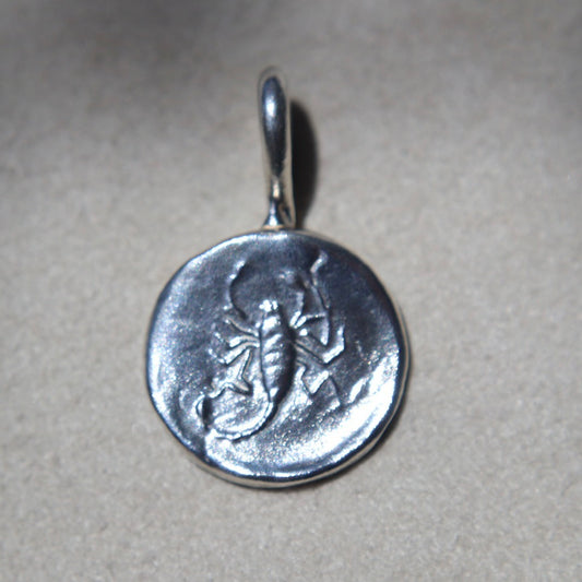 Fine Silver Scorpio Coin Pendant