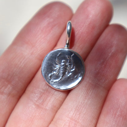 Fine Silver Scorpio Coin Pendant