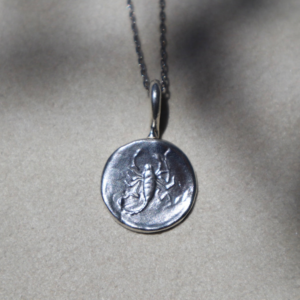 Fine Silver Scorpio Coin Pendant