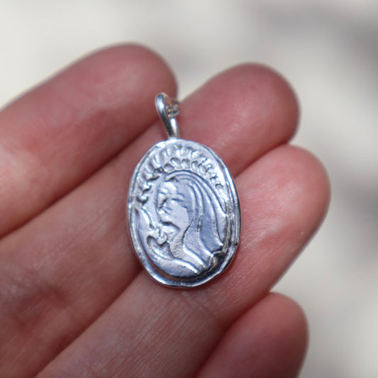 Sterling Silver Virgo Pendant