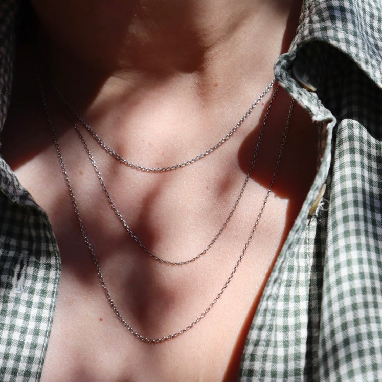 16-16.5" Sterling Silver Cable Chain